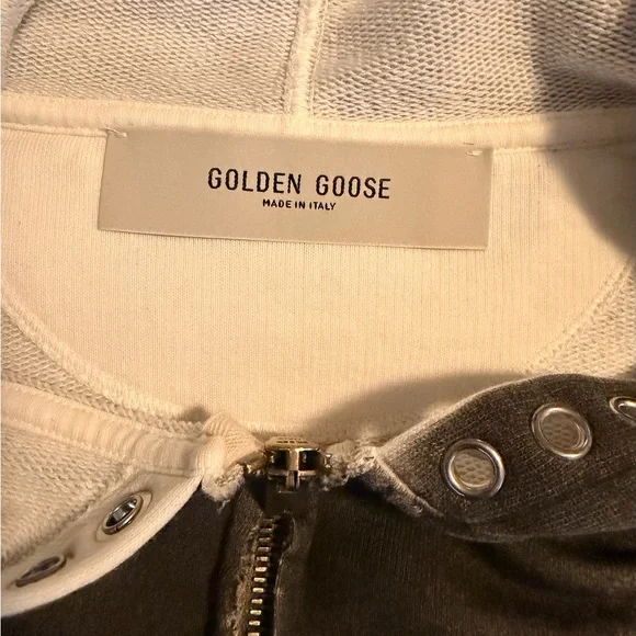 Golden Goose Gray cropped sweatshirt with a lived-in effect